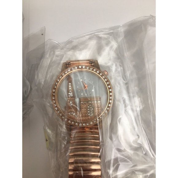 Set Watches Paris Eiffel Tower Rhinestone Dial QuartzAnalog Wrist StainlessSteel - Picture 3 of 5